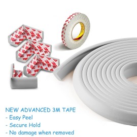 Baby Proof Corners 20.4ft and Edges with Furniture Corner & Edge Safety Bumpers, Impact-Absorbent 18ft Bumper & 8 Foam Corner Protectors, Thick, Odorless Table Edge Protectors for Baby | Grey Baby Proof Corners 20.4ft and Edges with Furniture Corner & Edge Safety Bumpers, Impact-Absorbent 18ft Bumper & 8 Foam Corner Protectors, Thick, Odorless Table Edge Protectors for Baby | Grey