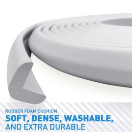 Baby Proof Corners 20.4ft and Edges with Furniture Corner & Edge Safety Bumpers, Impact-Absorbent 18ft Bumper & 8 Foam Corner Protectors, Thick, Odorless Table Edge Protectors for Baby | Grey Baby Proof Corners 20.4ft and Edges with Furniture Corner & Edge Safety Bumpers, Impact-Absorbent 18ft Bumper & 8 Foam Corner Protectors, Thick, Odorless Table Edge Protectors for Baby | Grey