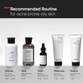 Minimalist 2% Salicylic Acid Face Wash for Oily, Acne Prone Skin | Anti Acne Face Wash With LHA & Zinc | Sulphate free Gentle BHA Liquid Exfoliant | For Women & Men | 3.4 Fl Oz / 100 ml