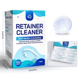 Retainer & Denture Cleaner Tablets - 4 Months Supply (120 pcs) Dental Retainers for Aligner - Mouth & Night Guards - False Teeth Whitening - Removes Odor & Plaque (120 Pcs) Retainer & Denture Cleaner Tablets - 4 Months Supply (120 pcs) Dental Retainers for Aligner - Mouth & Night Guards - False Teeth Whitening - Removes Odor & Plaque (120 Pcs)