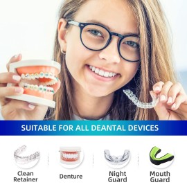 Retainer & Denture Cleaner Tablets - 4 Months Supply (120 pcs) Dental Retainers for Aligner - Mouth & Night Guards - False Teeth Whitening - Removes Odor & Plaque (120 Pcs) Retainer & Denture Cleaner Tablets - 4 Months Supply (120 pcs) Dental Retainers for Aligner - Mouth & Night Guards - False Teeth Whitening - Removes Odor & Plaque (120 Pcs)