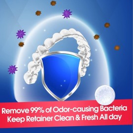 Retainer & Denture Cleaner Tablets - 4 Months Supply (120 pcs) Dental Retainers for Aligner - Mouth & Night Guards - False Teeth Whitening - Removes Odor & Plaque (120 Pcs) Retainer & Denture Cleaner Tablets - 4 Months Supply (120 pcs) Dental Retainers for Aligner - Mouth & Night Guards - False Teeth Whitening - Removes Odor & Plaque (120 Pcs)