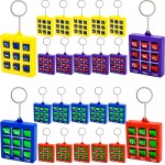 Haconba 24 Packs Tic-Tac-Toe Keychain Tic-Tac-Toe Game Pendant Mini Portable Pocket Board Games Tic Tac Toe keyring for Backpack Clip Birthday Party Travel