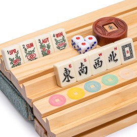Yellow Mountain Imports American Mahjong Set, Heather with Soft Case - All-in-One Racks with Pushers, Scoring Coins, Dice, and Wind Indicator Yellow Mountain Imports American Mahjong Set, Heather with Soft Case - All-in-One Racks with Pushers, Scoring Coins, Dice, and Wind Indicator