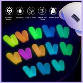 SAVILAND Glows in The Dark Gel Nail Polish Set - 12 Halloween Colors Luminous Neon Nail Gel Polish Set Soak off U V/LED Glow Effect Nail Polish for DIY Nail Art Design Holiday Gifts for Women SAVILAND Glows in The Dark Gel Nail Polish Set - 12 Halloween Colors Luminous Neon Nail Gel Polish Set Soak off U V/LED Glow Effect Nail Polish for DIY Nail Art Design Holiday Gifts for Women