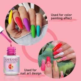 SAVILAND Glows in The Dark Gel Nail Polish Set - 12 Halloween Colors Luminous Neon Nail Gel Polish Set Soak off U V/LED Glow Effect Nail Polish for DIY Nail Art Design Holiday Gifts for Women SAVILAND Glows in The Dark Gel Nail Polish Set - 12 Halloween Colors Luminous Neon Nail Gel Polish Set Soak off U V/LED Glow Effect Nail Polish for DIY Nail Art Design Holiday Gifts for Women