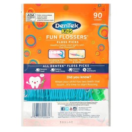 DenTek Kids Fun Flossers, Floss Picks, Removes Food & Plaque, 90 Count DenTek Kids Fun Flossers, Floss Picks, Removes Food & Plaque, 90 Count
