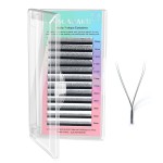 NAGARAKU yy Eyelash Extensions Supplies y lash 0.05mm D curl 15mm Premade Fans 4D Russian Volume Y Shape Faux Mink Matte 12 rows Cluster pre Fanned Wispies Crisscross Eye Lashes
