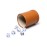 RERIVER Leatherette Dice Cup Set, Camel Leather and Beige Velvet Interior Professional Dice Cup with 6 Black Dot Dice for Liars Dice Farkle Yahtzee Board Games, 1 Pack