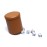 RERIVER Leatherette Dice Cup Set, Camel Leather and Beige Velvet Interior Professional Dice Cup with 6 Black Dot Dice for Liars Dice Farkle Yahtzee Board Games, 1 Pack