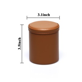 RERIVER Leatherette Dice Cup Set, Camel Leather and Beige Velvet Interior Professional Dice Cup with 6 Black Dot Dice for Liars Dice Farkle Yahtzee Board Games, 1 Pack RERIVER Leatherette Dice Cup Set, Camel Leather and Beige Velvet Interior Professional Dice Cup with 6 Black Dot Dice for Liars Dice Farkle Yahtzee Board Games, 1 Pack