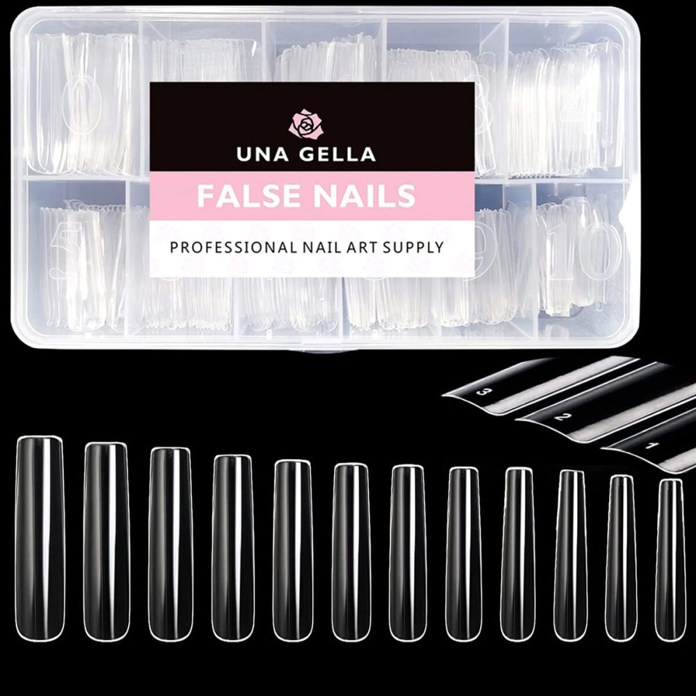 UNA GELLA Extra Long Tapered Sqaure Nail Tips Full Cover 504pcs No C Curve Clear Gel Nail Tips XXL Long Straight Nails Tips Acrylic Nails Long Square Gel X Nails for DIY Nail Art 12 Sizes UNA GELLA Extra Long Tapered Sqaure Nail Tips Full Cover 504pcs No C Curve Clear Gel Nail Tips XXL Long Straight Nails Tips Acrylic Nails Long Square Gel X Nails for DIY Nail Art 12 Sizes