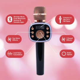 Carpool Karaoke Machine for Kids & Adults, Carpool Karaoke The Mic 2.0 - Wireless & Bluetooth Karaoke Microphone with Voice Changing Sound Effects as White Elephant Gift - Rose Gold Carpool Karaoke Machine for Kids & Adults, Carpool Karaoke The Mic 2.0 - Wireless & Bluetooth Karaoke Microphone with Voice Changing Sound Effects as White Elephant Gift - Rose Gold