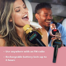 Carpool Karaoke Machine for Kids & Adults, Carpool Karaoke The Mic 2.0 - Wireless & Bluetooth Karaoke Microphone with Voice Changing Sound Effects as White Elephant Gift - Rose Gold Carpool Karaoke Machine for Kids & Adults, Carpool Karaoke The Mic 2.0 - Wireless & Bluetooth Karaoke Microphone with Voice Changing Sound Effects as White Elephant Gift - Rose Gold