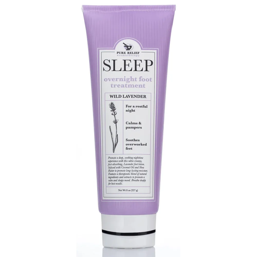 Pure Relief Relaxing Foot Lotion Moisturizer Cream For Dry Feet - Lavender Foot Care Cream W/Shea Butter, Aloe, & Coconut Oil - W/Soothing Scent, Pedicure Supplies, 8 Oz