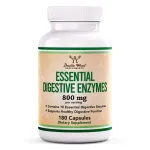 Digestive Enzymes - 800mg Blend of All 10 Most Essential Digestive and Pancreatic Enzymes (Amylase, Lipase, Bromelain, Lactase, Papain, Protease, Cellulase, Maltase, Invertase) by Double Wood