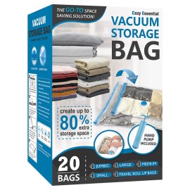20 Pack Vacuum Storage Bags, Space Saver Bags (4 J..