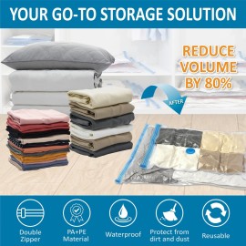 20 Pack Vacuum Storage Bags, Space Saver Bags (4 Jumbo/4 Large/4 Medium/4 Small/4 Roll) Compression for Comforters and Blankets, Sealer Clothes Storage, Hand Pump Included 20 Pack Vacuum Storage Bags, Space Saver Bags (4 Jumbo/4 Large/4 Medium/4 Small/4 Roll) Compression for Comforters and Blankets, Sealer Clothes Storage, Hand Pump Included