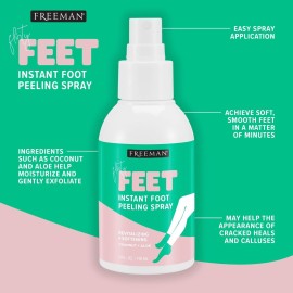 Freeman Flirty Feet Instant Foot Peeling Spray, Exfoliating Foot Mask For Summer, Moisturizing & Smooth Dry, Cracked Heels, Remove Dead Skin Quickly, Cruelty-Free & Vegan, 4 fl.oz./ 118 ml Bottle Freeman Flirty Feet Instant Foot Peeling Spray, Exfoliating Foot Mask For Summer, Moisturizing & Smooth Dry, Cracked Heels, Remove Dead Skin Quickly, Cruelty-Free & Vegan, 4 fl.oz./ 118 ml Bottle