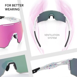 Ukoly Cycling Sunglasses with Interchangeable Nose Pad Men Women,Sports Sunglasses,Fishing Baseball Glasses Ukoly Cycling Sunglasses with Interchangeable Nose Pad Men Women,Sports Sunglasses,Fishing Baseball Glasses