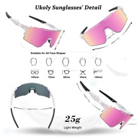 Ukoly Cycling Sunglasses with Interchangeable Nose Pad Men Women,Sports Sunglasses,Fishing Baseball Glasses Ukoly Cycling Sunglasses with Interchangeable Nose Pad Men Women,Sports Sunglasses,Fishing Baseball Glasses