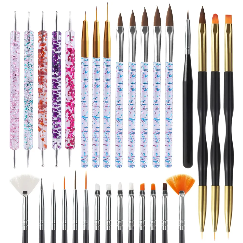 Artdone 31pcs Nail Art Brushes, Nail Art Tool Set, Dotting Tools, Dust Brush,Striping Brushes for Long Lines, Drawing Pen For Gel Polish Design supply Artdone 31pcs Nail Art Brushes, Nail Art Tool Set, Dotting Tools, Dust Brush,Striping Brushes for Long Lines, Drawing Pen For Gel Polish Design supply