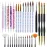Artdone 31pcs Nail Art Brushes, Nail Art Tool Set, Dotting Tools, Dust Brush,Striping Brushes for Long Lines, Drawing Pen For Gel Polish Design supply