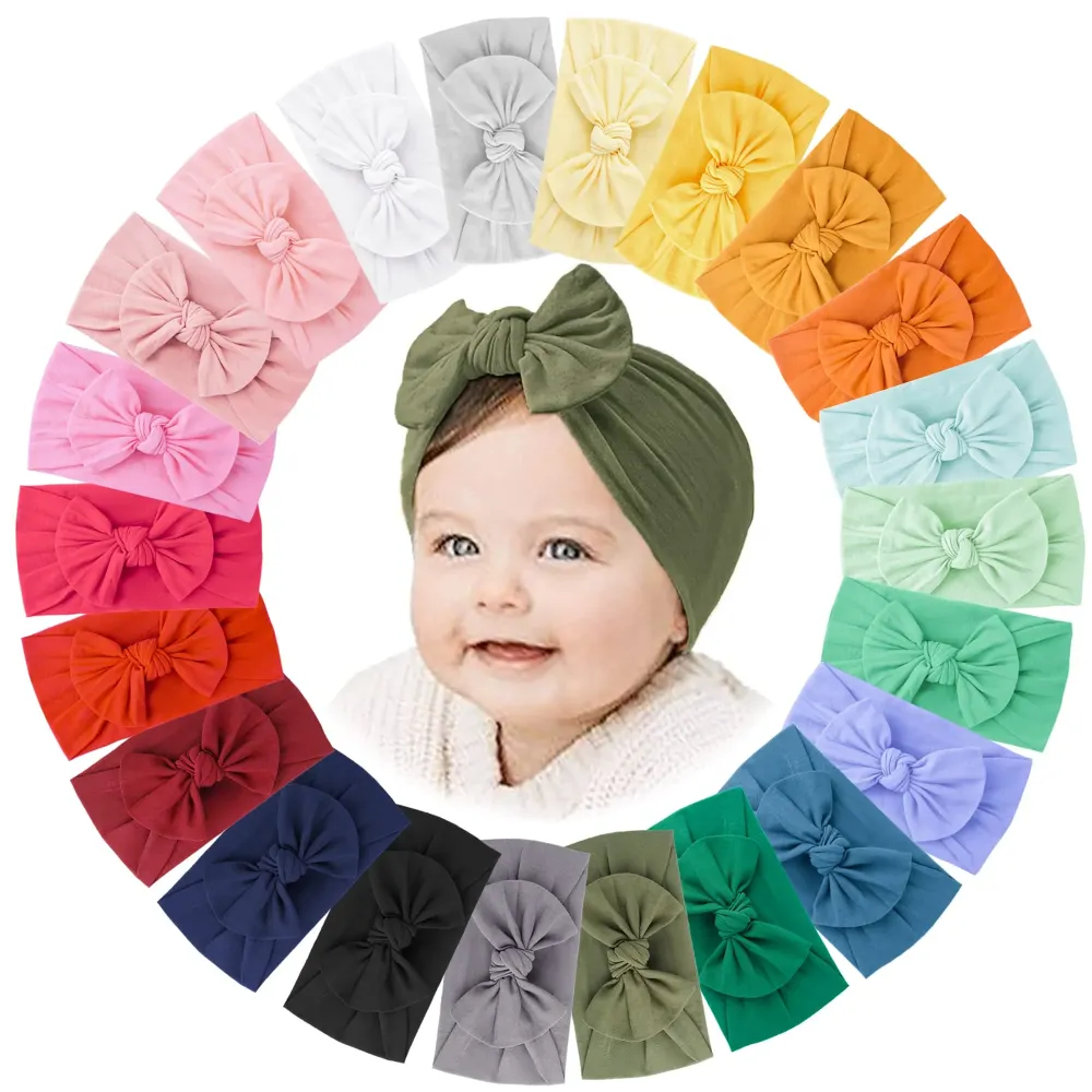 Jesries 22 PCS Baby Headbands Soft Nylon Hairbands with Bows Girls Hair Accessories for Newborn Infant Toddler Kids Handmade Jesries 22 PCS Baby Headbands Soft Nylon Hairbands with Bows Girls Hair Accessories for Newborn Infant Toddler Kids Handmade