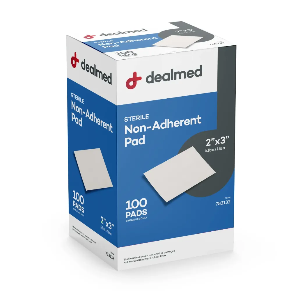 Dealmed Sterile Non-Adherent 2 x 3 Gauze Pads Non-Adhesive Wound Dressing, Highly Absorbent & Non-Stick, Painless Removal-Switch, Individually Wrapped for Extra Protection (Box of 100) Dealmed Sterile Non-Adherent 2 x 3 Gauze Pads Non-Adhesive Wound Dressing, Highly Absorbent & Non-Stick, Painless Removal-Switch, Individually Wrapped for Extra Protection (Box of 100)