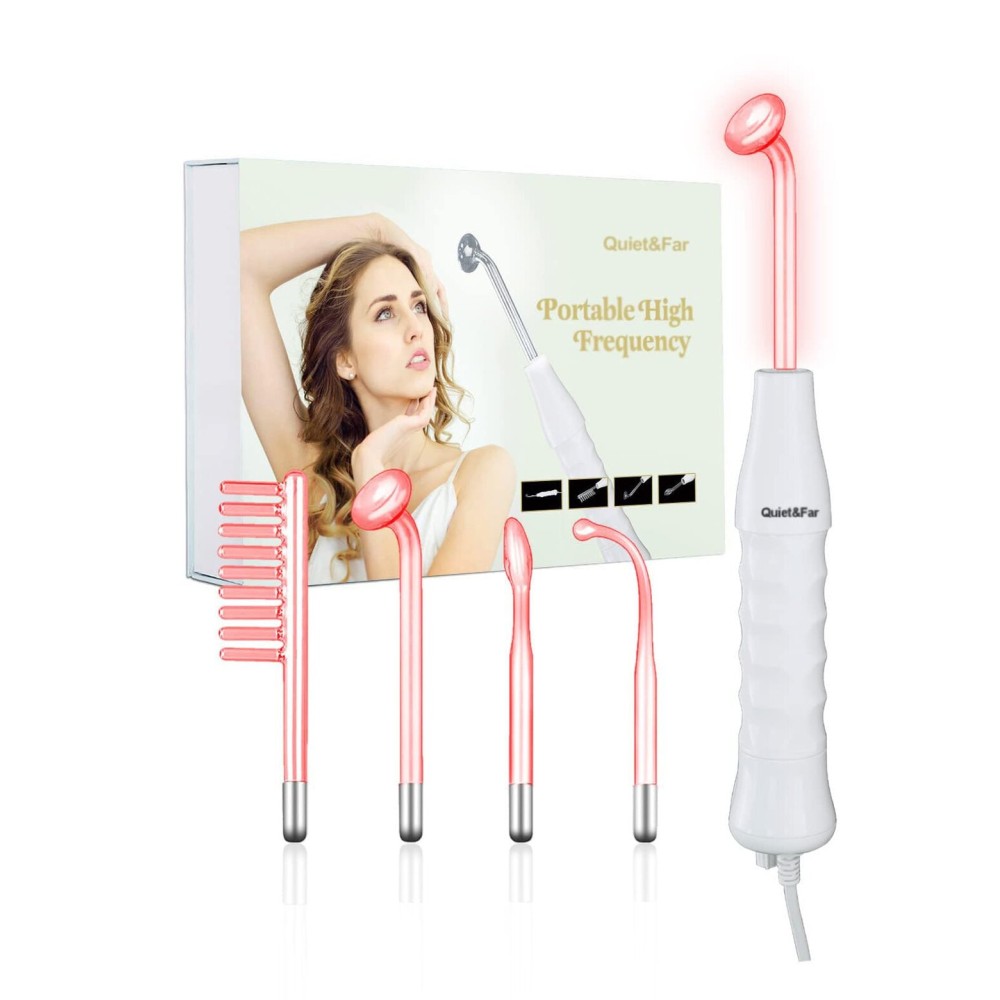 Quiet&Far High Frequency Facial Machine Skin Care Tool for Face Skin Care High Frequency Facial Wand Device with 4 Tubes Quiet&Far High Frequency Facial Machine Skin Care Tool for Face Skin Care High Frequency Facial Wand Device with 4 Tubes