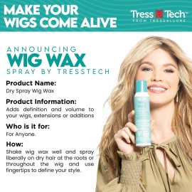 Tressallure TressTech Dry Spray Wig Wax | Add Volume in Wigs | All types of Hair | 1 Pack, 4.3 Fl. Oz.
