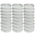 RN BEAUTY 27 Pieces Spiral Coil Hair Ties: Waterproof Elastic Traceless Ponytail Holders, Colorless 1.58inch (4cm) No Crease Hair Bands
