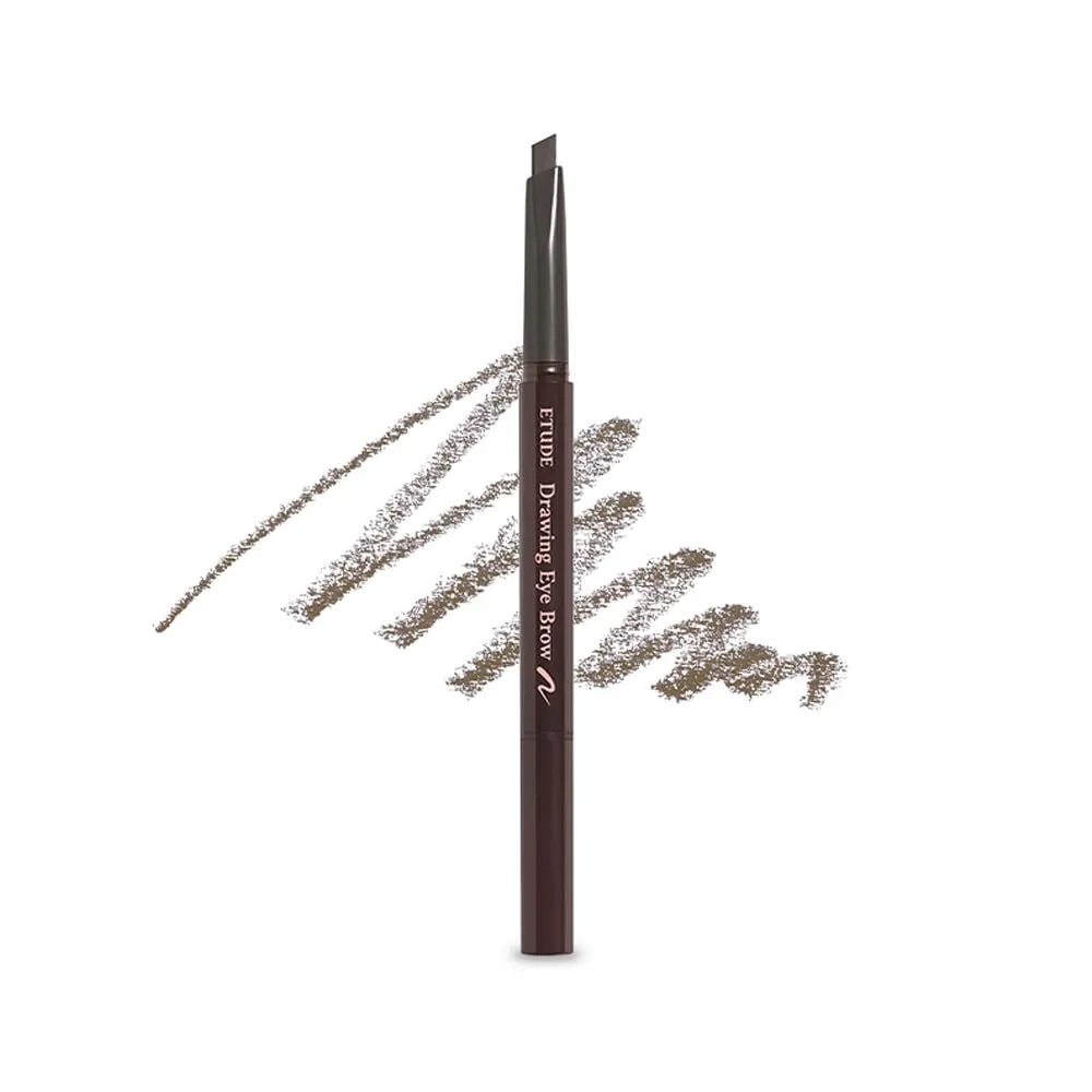 ETUDE Drawing Eye Brow 2 Grey Brown | Long Lasting Eyebrow Pencil for Soft Textured Natural Daily Look Eyebrow Makeup