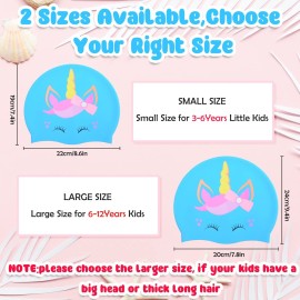 2 pcs Kids Swim Cap Silicone Swimming Cap for Boys Girls (Age 3-12) Cover Ears Waterproof Bathing Cap Keep Hair Dry Swimming Hat for Hair 2 pcs Kids Swim Cap Silicone Swimming Cap for Boys Girls (Age 3-12) Cover Ears Waterproof Bathing Cap Keep Hair Dry Swimming Hat for Hair