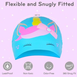 2 pcs Kids Swim Cap Silicone Swimming Cap for Boys Girls (Age 3-12) Cover Ears Waterproof Bathing Cap Keep Hair Dry Swimming Hat for Hair 2 pcs Kids Swim Cap Silicone Swimming Cap for Boys Girls (Age 3-12) Cover Ears Waterproof Bathing Cap Keep Hair Dry Swimming Hat for Hair