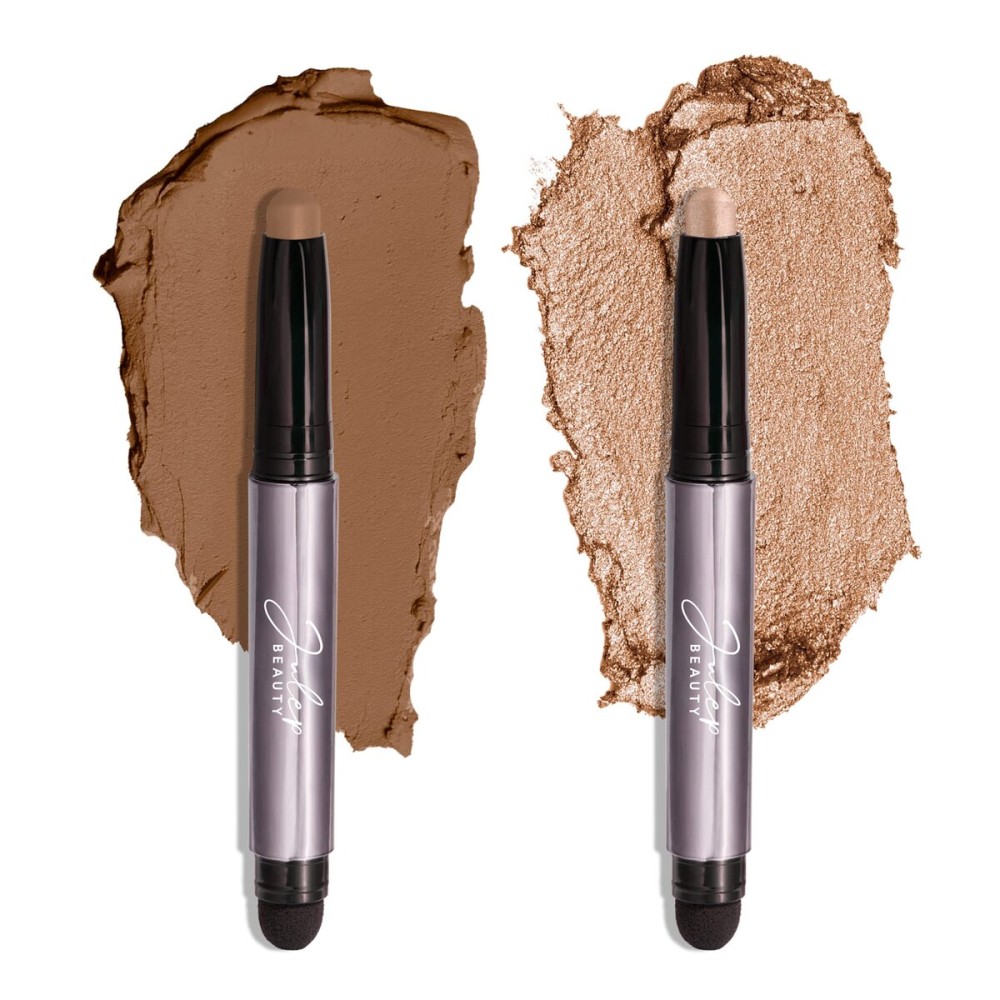 Julep Eyeshadow 101 Crme-to-Powder Waterproof Eyeshadow Stick Duo - Long-Lasting, Crease-Proof, Easy Apply with Built-in Smudger - Sand Shimmer and Smoky Tawny Matte Julep Eyeshadow 101 Crme-to-Powder Waterproof Eyeshadow Stick Duo - Long-Lasting, Crease-Proof, Easy Apply with Built-in Smudger - Sand Shimmer and Smoky Tawny Matte