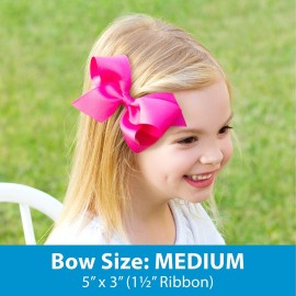 Wee Ones Girls\' Classic Grosgrain Moonstitch Edge Hair Bow on a WeeStay Hair Clip, Medium, White Wee Ones Girls\' Classic Grosgrain Moonstitch Edge Hair Bow on a WeeStay Hair Clip, Medium, White