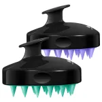 HEETA Hair Scalp Massager Shampoo Brush 2 Pack, Soft Silicone Bristles to Remove Dandruff, Waterproof Hair Scrubber for Both Wet Dry Hair, Suitable for Men & Women (Turquoise & Purple)