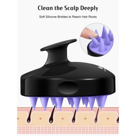 HEETA Hair Scalp Massager Shampoo Brush 2 Pack, Soft Silicone Bristles to Remove Dandruff, Waterproof Hair Scrubber for Both Wet Dry Hair, Suitable for Men & Women (Turquoise & Purple) HEETA Hair Scalp Massager Shampoo Brush 2 Pack, Soft Silicone Bristles to Remove Dandruff, Waterproof Hair Scrubber for Both Wet Dry Hair, Suitable for Men & Women (Turquoise & Purple)