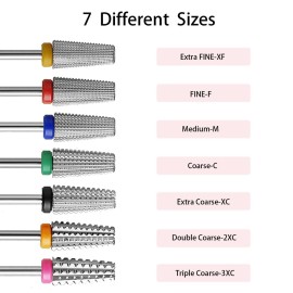 ERUIKA 5 in 1 Nail Drill Bits Carbide Rotary Bit,3/32 Shank - Manicure Nail Art, Drill Machine Accessory,Acrylic or Hard Gel Remover (M) ERUIKA 5 in 1 Nail Drill Bits Carbide Rotary Bit,3/32 Shank - Manicure Nail Art, Drill Machine Accessory,Acrylic or Hard Gel Remover (M)