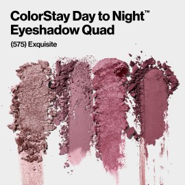 REVLON ColorStay Day to Night Eyeshadow Quad, Longwear Shadow Palette with Transitional Shades and Buttery Soft Feel, Crease & Smudge Proof, 575 Exquisite, 0.16 oz REVLON ColorStay Day to Night Eyeshadow Quad, Longwear Shadow Palette with Transitional Shades and Buttery Soft Feel, Crease & Smudge Proof, 575 Exquisite, 0.16 oz