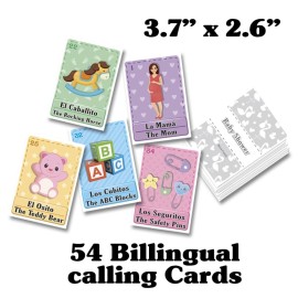 More Fiesta Baby Shower Bingo Tablas Game - Bilingual English Spanish, for up to 40 Players More Fiesta Baby Shower Bingo Tablas Game - Bilingual English Spanish, for up to 40 Players