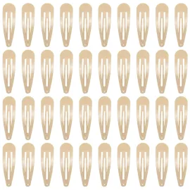 40 Counts Colorful Metal Snap Hair Clips 2 Inch Barrettes for Women Accessories (taupe)
