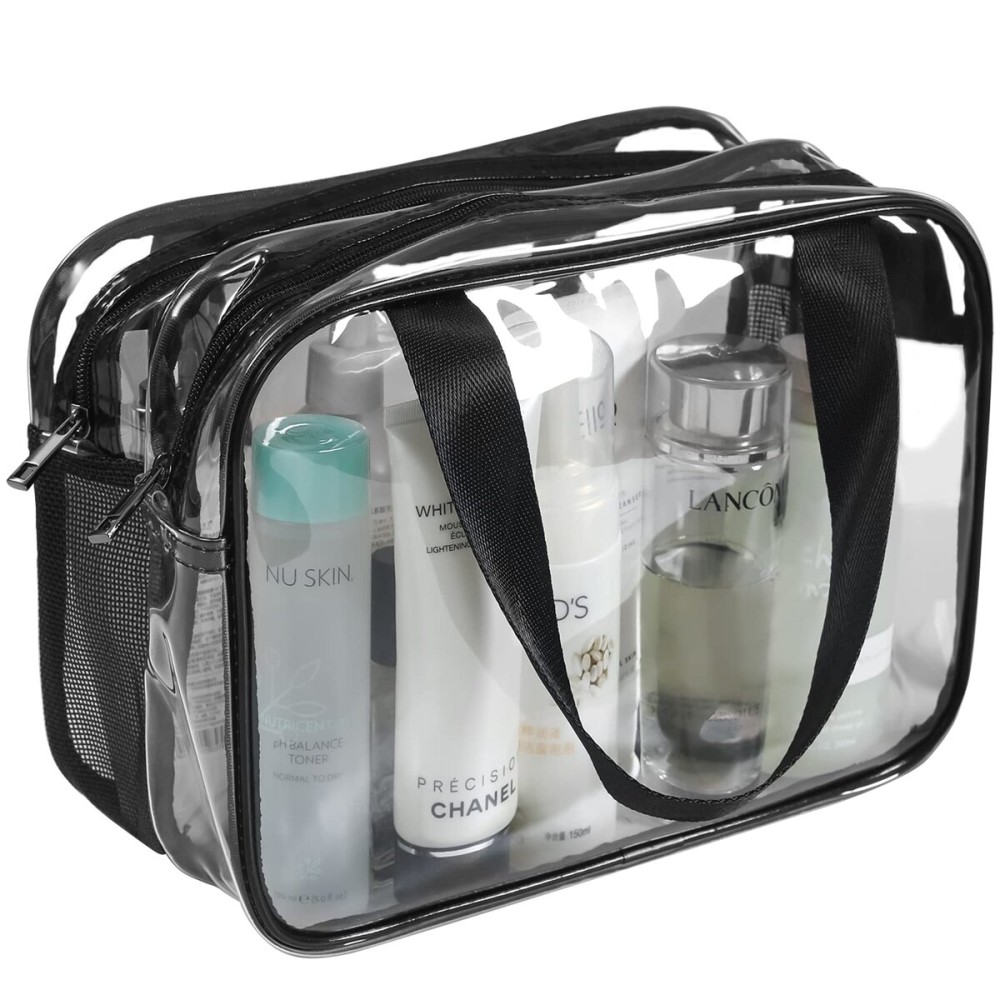 Auseibeely Clear Cosmetics Bag Toiletry Bag, Large Clear Travel Bag for Toiletries, Waterproof & Draining Transparent Makeup Bag Tote Bag, Carry On Airport Airline Compliant Bag for Men Women Auseibeely Clear Cosmetics Bag Toiletry Bag, Large Clear Travel Bag for Toiletries, Waterproof & Draining Transparent Makeup Bag Tote Bag, Carry On Airport Airline Compliant Bag for Men Women