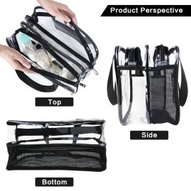 Auseibeely Clear Cosmetics Bag Toiletry Bag, Large Clear Travel Bag for Toiletries, Waterproof & Draining Transparent Makeup Bag Tote Bag, Carry On Airport Airline Compliant Bag for Men Women Auseibeely Clear Cosmetics Bag Toiletry Bag, Large Clear Travel Bag for Toiletries, Waterproof & Draining Transparent Makeup Bag Tote Bag, Carry On Airport Airline Compliant Bag for Men Women