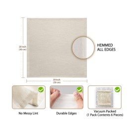 Olicity Cheese Cloths, 6PCS, Grade 100,20x20Inch Hemmed Cheese Cloth Fabric Reusable Fine Mesh Cloth, 100% Cotton Unbleached Precut Muslin Cheesecloth for Straining, Cooking, Yogurt, Juicing Olicity Cheese Cloths, 6PCS, Grade 100,20x20Inch Hemmed Cheese Cloth Fabric Reusable Fine Mesh Cloth, 100% Cotton Unbleached Precut Muslin Cheesecloth for Straining, Cooking, Yogurt, Juicing