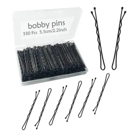 330 Pcs 2.2 Inch Black Bobby Pins, Set of Hairpins with Box, Premium Hair Pins for Kids, Girls and Women, Great for All Hair Types