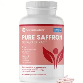 Saffron Supplements - 100% Pure Saffron Extract Capsules - Boost Energy & Mood, Support Eye & Heart Health