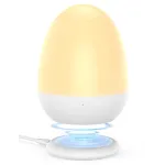 JolyWell Baby Night Light for Kid, Portable Egg Nightlight with Stable Charging Pad, Touch Nursery Night Lamp for Breastfeeding, Toddler Night Light for Bedroom, Timer Setting, ABS+PC, White-2