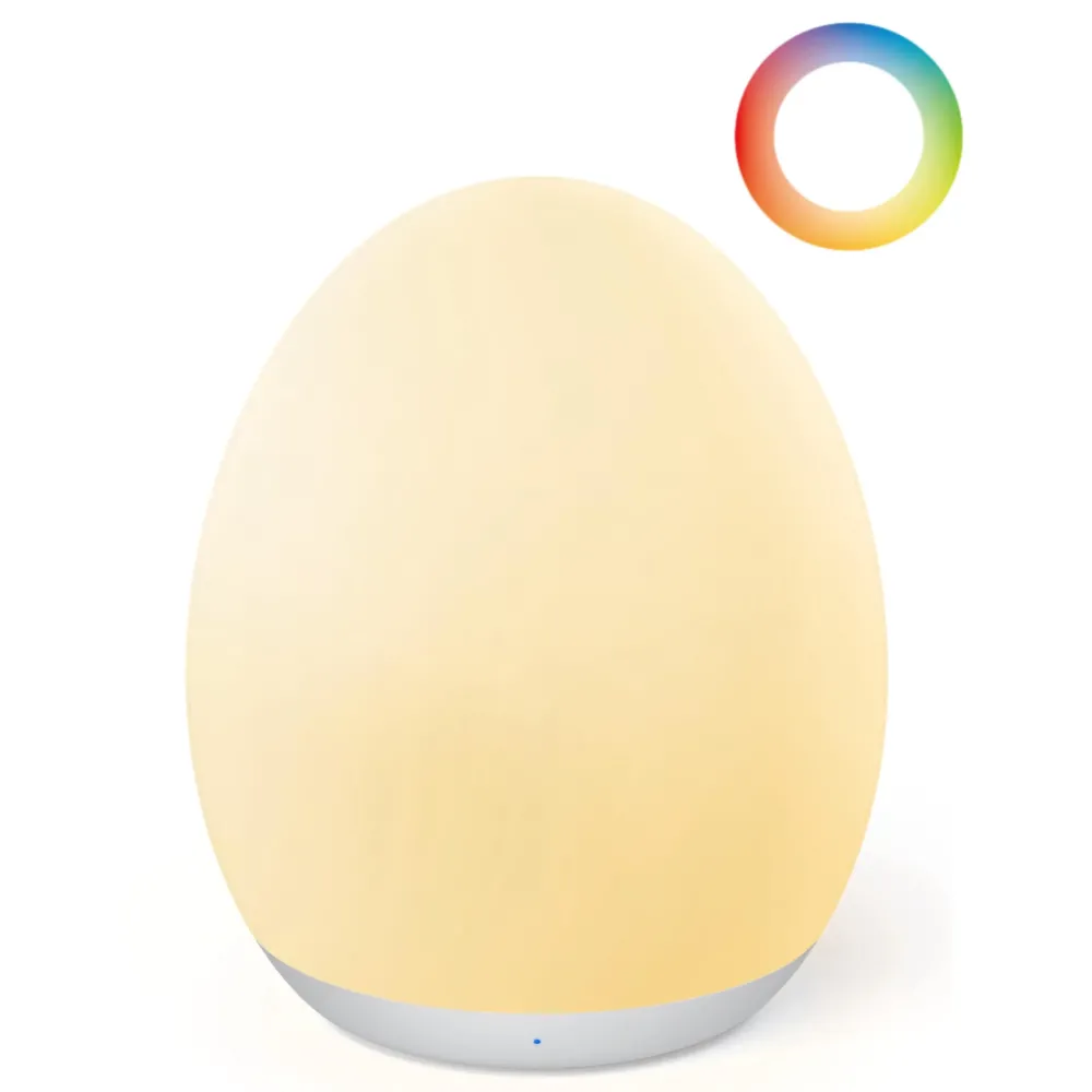 JolyWell Night Light for Kids, Egg Light for Nursery with 7 RGB Colors Changeable & Stepless Dimming, Rechargeable Tap Light with 1h Timer & Touch Control, Portable Night Light for Babies BPA Free JolyWell Night Light for Kids, Egg Light for Nursery with 7 RGB Colors Changeable & Stepless Dimming, Rechargeable Tap Light with 1h Timer & Touch Control, Portable Night Light for Babies BPA Free